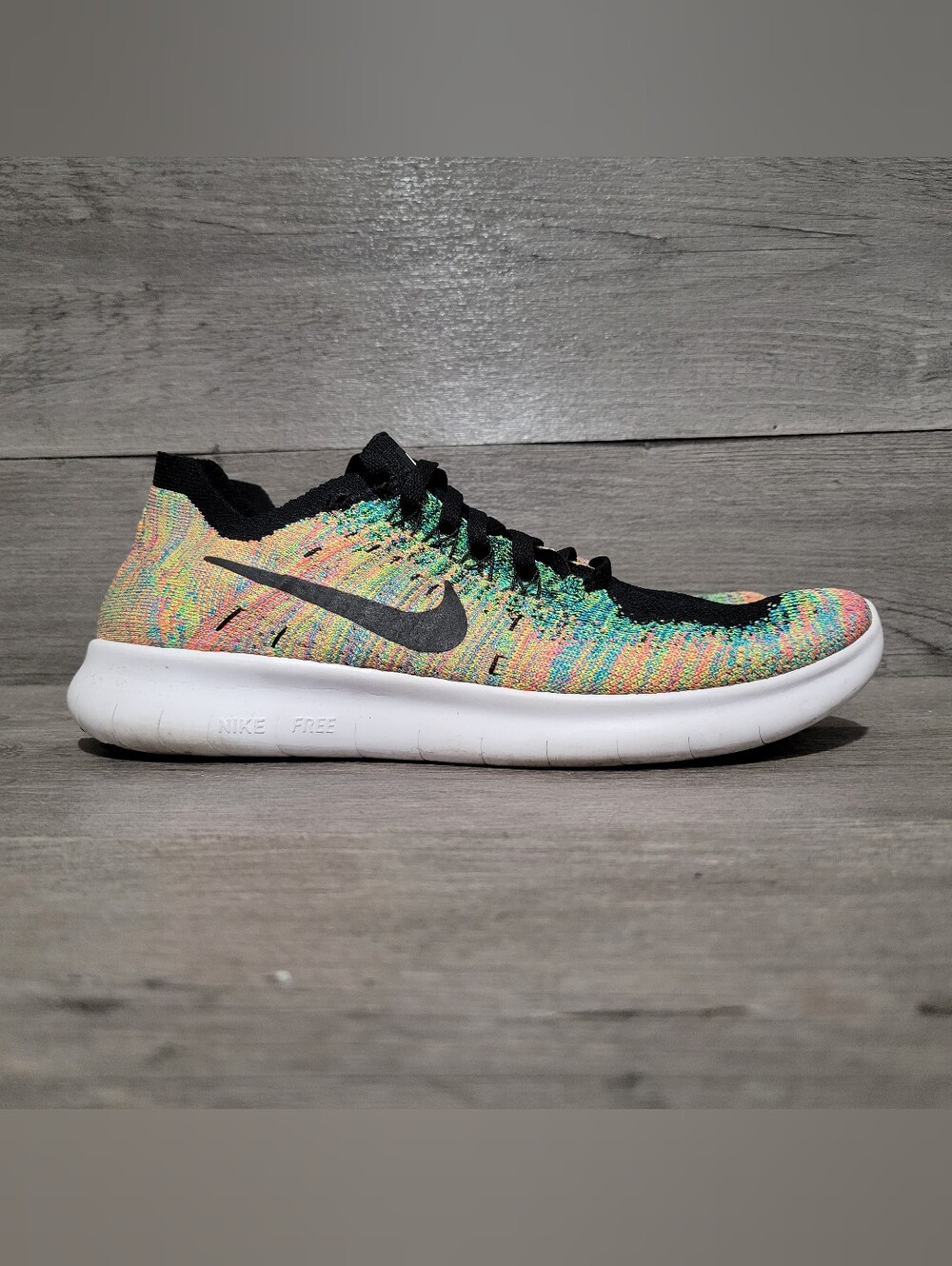 Nike Free RN Flyknit Multicolor youth size 7y running shoes